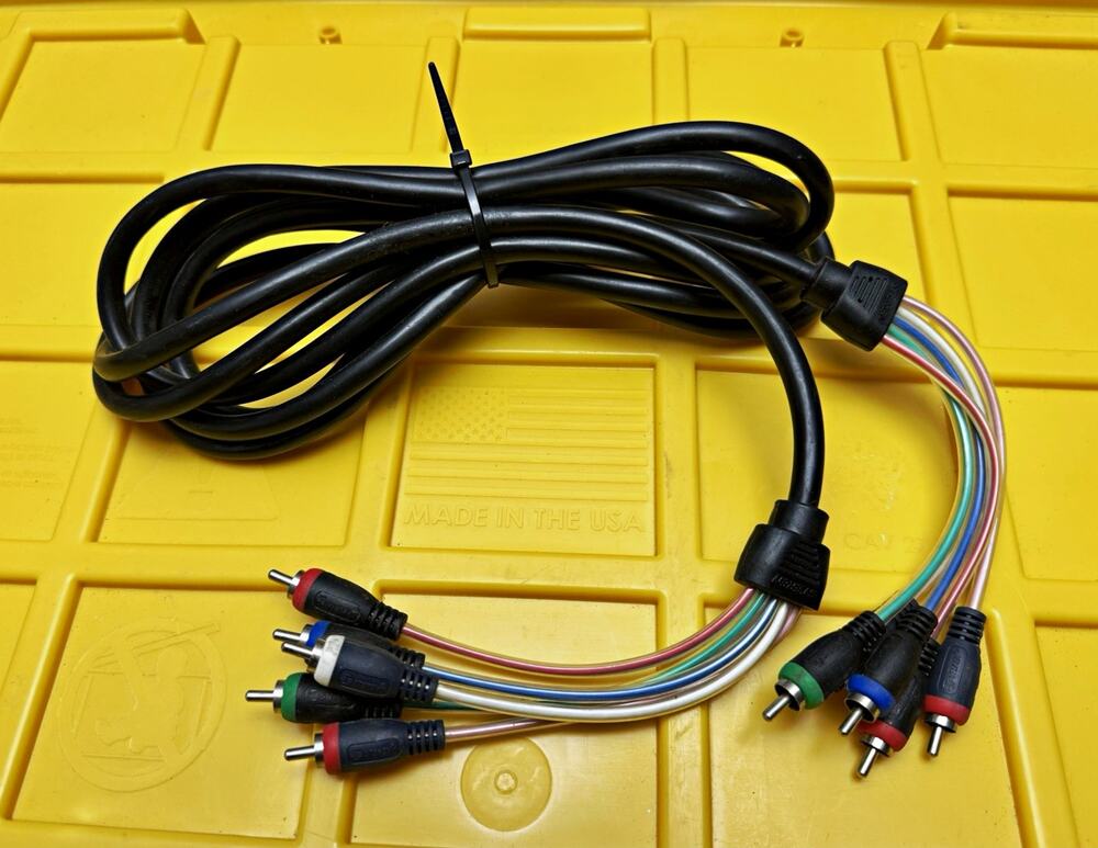 STEREN Component RCA A/V Cable 10ft RCA Male to RCA Male 5 RCA Black